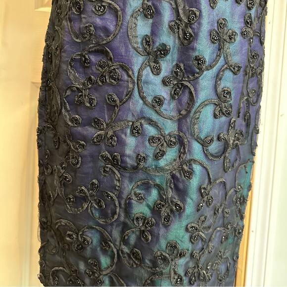 Stunning VTG Denise Hajjar Cocktail Dress Sheer Cowl Neck Beaded Timeless US S - Picture 4 of 9